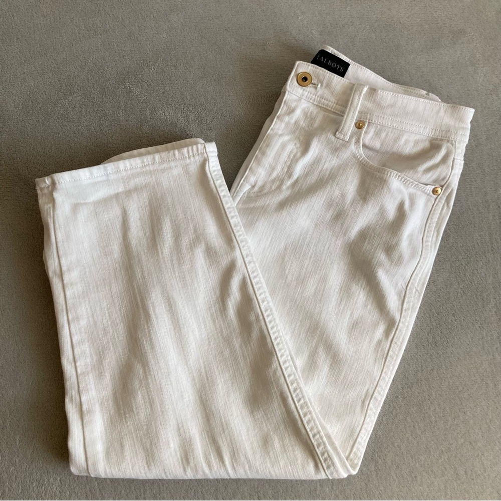 TALBOTS white denim capris